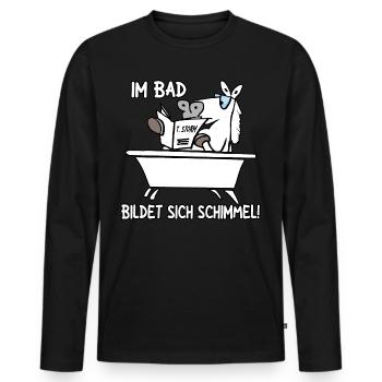 Im Bad bildet sich Schimmel - Männer Premium Bio Langarmshirt - Schwarz - Vorne - Nico (187cm)