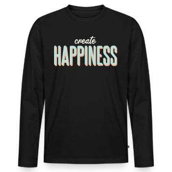 Positive - Men's Premium Organic Long Sleeve Shirt - black - Front - Nico (187cm)