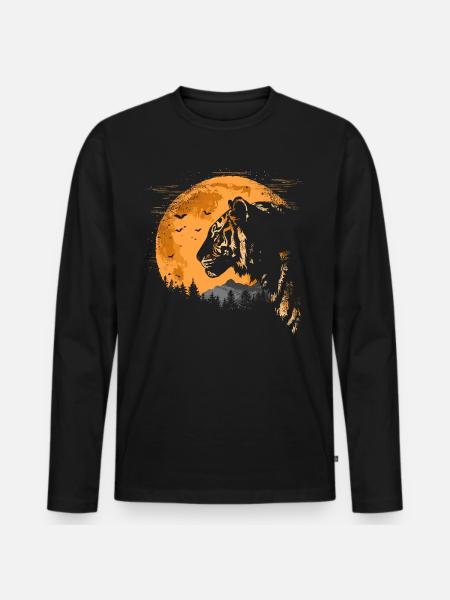 Tiger Wildcat Jungle - Men's Premium Organic Long Sleeve Shirt - black