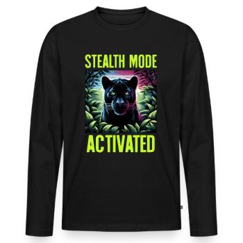 Stealth Mode Activated Panther Jungle Animal Lover - Men's Premium Organic Long Sleeve Shirt - black - Front - Nico (187cm)