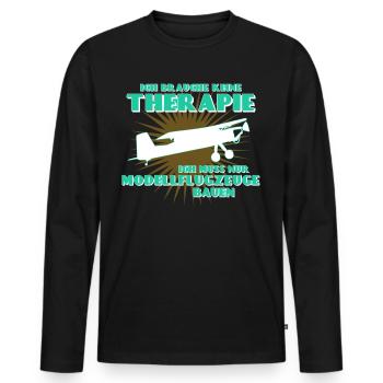 Modellflug Modellflieger Modellflugzeug - Männer Premium Bio Langarmshirt - Schwarz - Vorne - Nico (187cm)