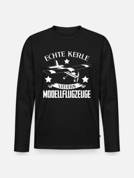 Modellflug Modellflugzeug Modellbauer - Männer Premium Bio Langarmshirt - Schwarz