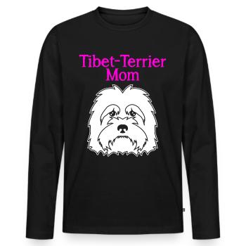 Terrier tibétain Maman Maman Terrier tibétain - T-shirt manches longues Premium bio Homme - noir - Devant - Nico (187cm)