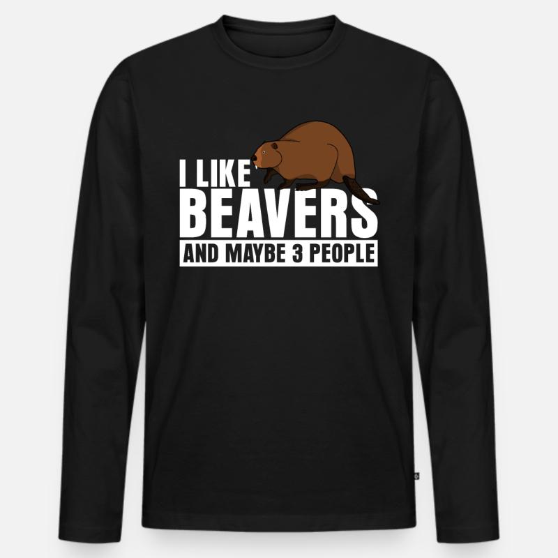 Biber Spruch - Männer Premium Bio Langarmshirt - Schwarz