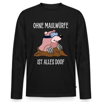 Maulwurf Maulwurfshügel Maulwürfe - Männer Premium Bio Langarmshirt - Schwarz - Vorne - Nico (187cm)