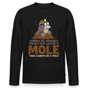 Taupe Soyez toujours vous-même Taupes - T-shirt manches longues Premium bio Homme - noir - Devant - Nico (187cm)