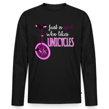 Einrad Ich mag Einräder Einradfahrerin - Männer Premium Bio Langarmshirt - Schwarz - Vorne - Nico (187cm)