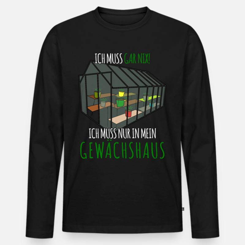 Gewächshaus Galabauer Witz Gärtner - Männer Premium Bio Langarmshirt - Schwarz