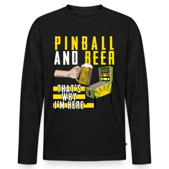 Pinball Pinball Table Pinball Machine - Men's Premium Organic Long Sleeve Shirt - black - Front - Nico (187cm)