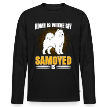 Samojede Samoyed dog Samoyede Hund - Männer Premium Bio Langarmshirt - Schwarz - Vorne - Nico (187cm)