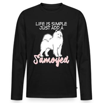 Samojede dog Samoyede Samoyed Hunde Hund - Männer Premium Bio Langarmshirt - Schwarz - Vorne - Nico (187cm)