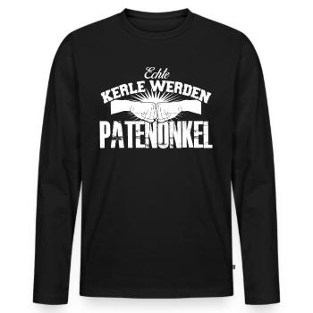 Patenonkel Pate Taufpate Spruch Onkel - Männer Premium Bio Langarmshirt - Schwarz - Vorne - Nico (187cm)