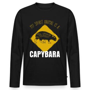 La blague capybara de Capybara Capybara - T-shirt manches longues Premium bio Homme - noir - Devant - Nico (187cm)