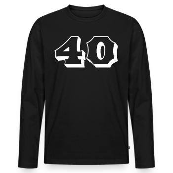 40 ans Numéro 40 Anniversaire - T-shirt manches longues Premium bio Homme - noir - Devant - Nico (187cm)