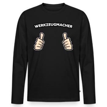 Werkzeugmacher Handwerker Geschenkidee - Männer Premium Bio Langarmshirt - Schwarz - Vorne - Nico (187cm)