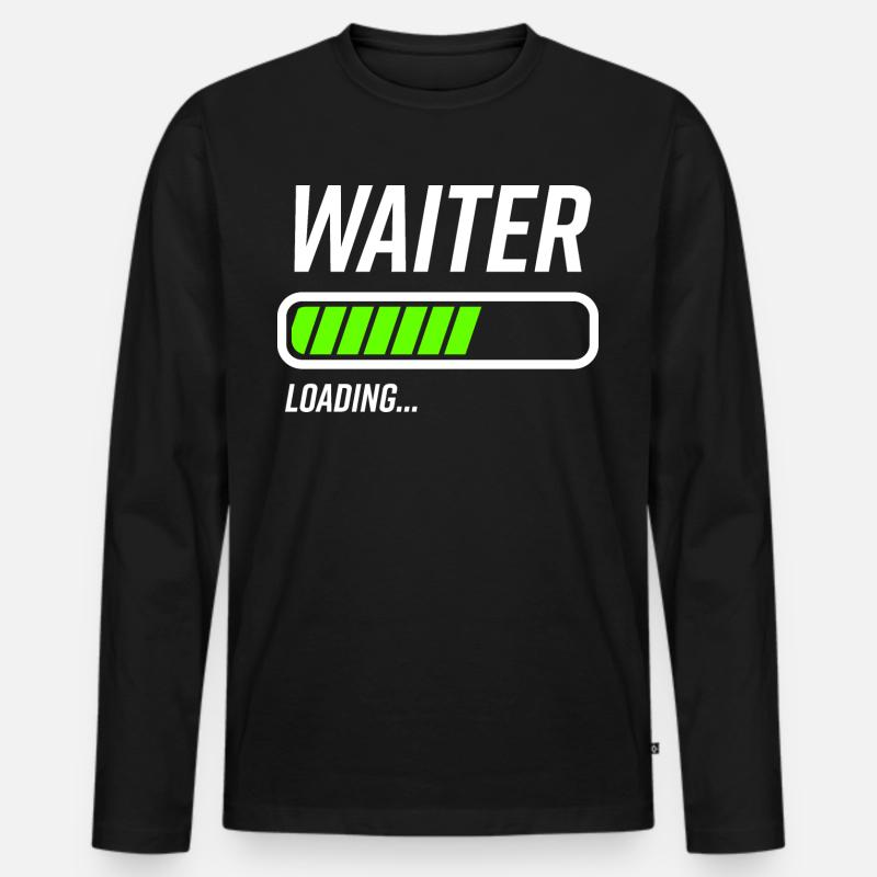 Waiter Loading Bar - Men's Premium Organic Long Sleeve Shirt - black