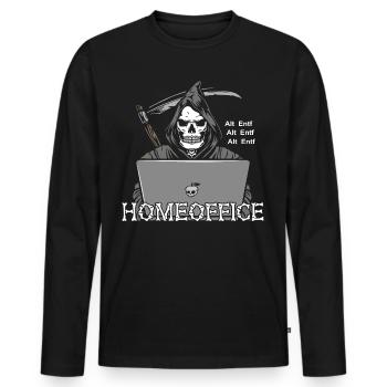 Reaper Homeoffice - Männer Premium Bio Langarmshirt - Schwarz - Vorne - Nico (187cm)