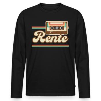 Rente Ruhestand Geschenkidee - Männer Premium Bio Langarmshirt - Schwarz - Vorne - Nico (187cm)