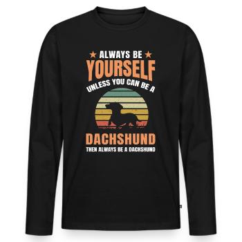 Dachshund Geschenk Dixie Wiener Doxie Dackel - Männer Premium Bio Langarmshirt - Schwarz - Vorne - Nico (187cm)