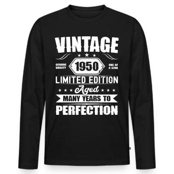 73 Cadeau d’anniversaire Homme Femme 1950 Année - T-shirt manches longues Premium bio Homme - noir - Devant - Nico (187cm)