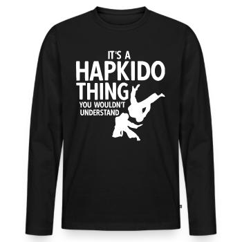 Koreanischer Kampfsport Hapkido - Männer Premium Bio Langarmshirt - Schwarz - Vorne - Nico (187cm)