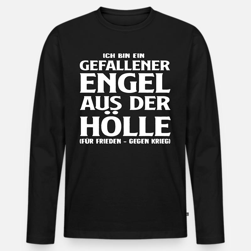 Gefallener Engel - Männer Premium Bio Langarmshirt - Schwarz