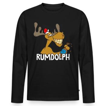 Rumdolph - Männer Premium Bio Langarmshirt - Schwarz - Vorne - Nico (187cm)