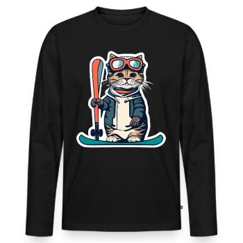 Snowboard - Männer Premium Bio Langarmshirt - Schwarz - Vorne - Nico (187cm)