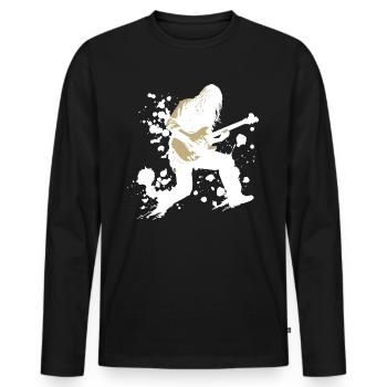guitar player - Männer Premium Bio Langarmshirt - Schwarz - Vorne - Nico (187cm)