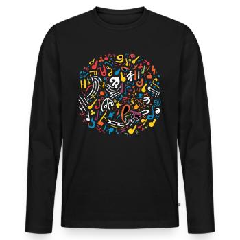 Musik - Männer Premium Bio Langarmshirt - Schwarz - Vorne - Nico (187cm)