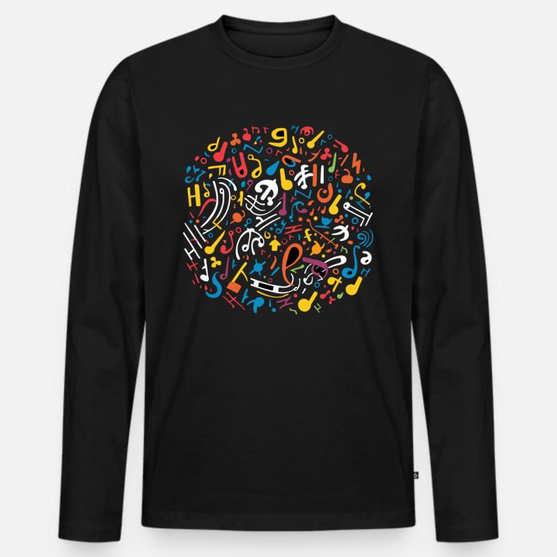 Musik - Männer Premium Bio Langarmshirt - Schwarz