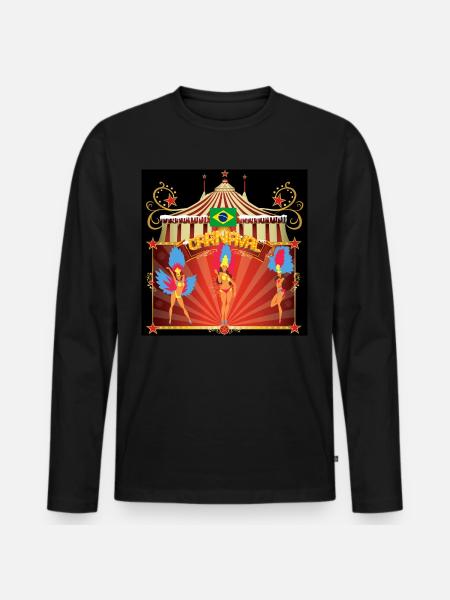 Samba T-shirt - Brasilien - Männer Premium Bio Langarmshirt - Schwarz