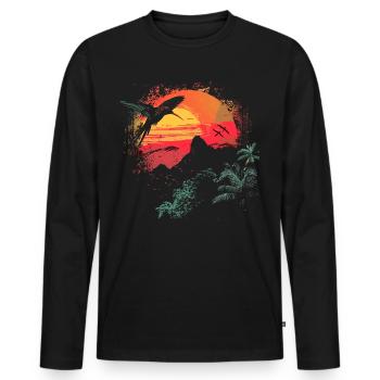 colibri, oiseau, la nature, animaux, nature sauvage, nectar - T-shirt manches longues Premium bio Homme - noir - Devant - Nico (187cm)