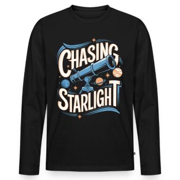 Telescope Astronomy Astrophotography - Men's Premium Organic Long Sleeve Shirt - black - Front - Nico (187cm)