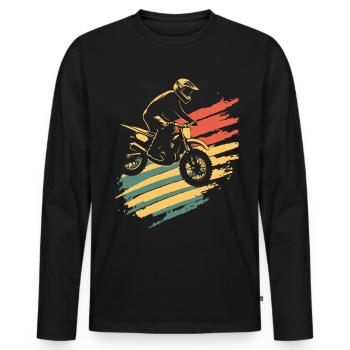Motocross Vintage Moto de motocross - T-shirt manches longues Premium bio Homme - noir - Devant - Nico (187cm)