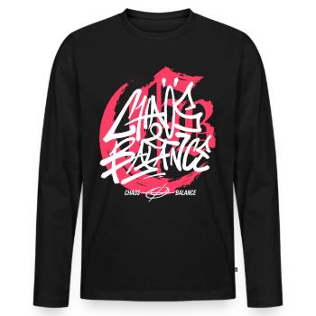 Graffiti urbain streetwear - T-shirt manches longues Premium bio Homme - noir - Devant - Nico (187cm)