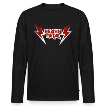 Heavy Metal - T-shirt manches longues Premium bio Homme - noir - Devant - Nico (187cm)