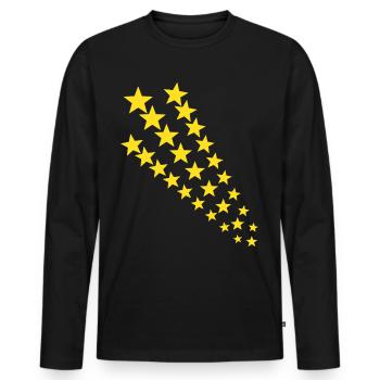 Trendy stars - Men's Premium Organic Long Sleeve Shirt - black - Front - Nico (187cm)