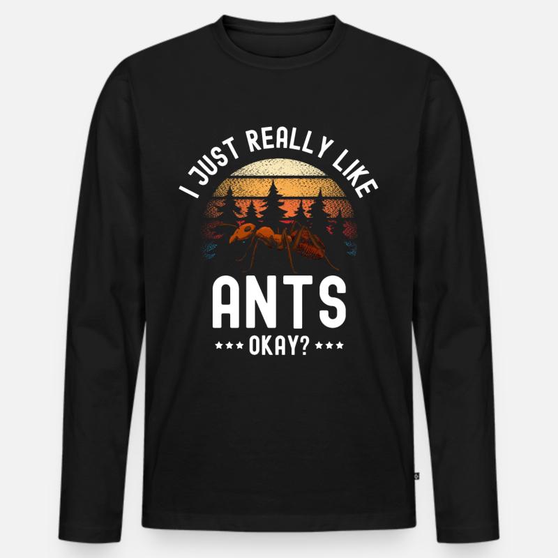 Ameise - Männer Premium Bio Langarmshirt - Schwarz