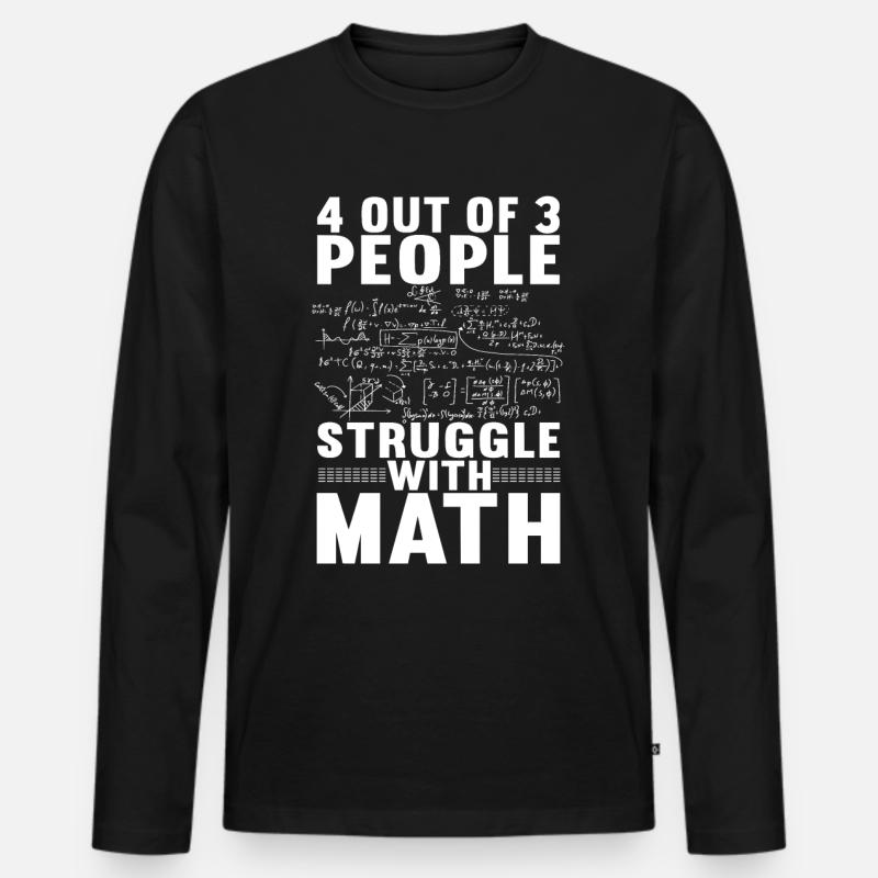 Lehrer Mathe Mathelehrer - Männer Premium Bio Langarmshirt - Schwarz