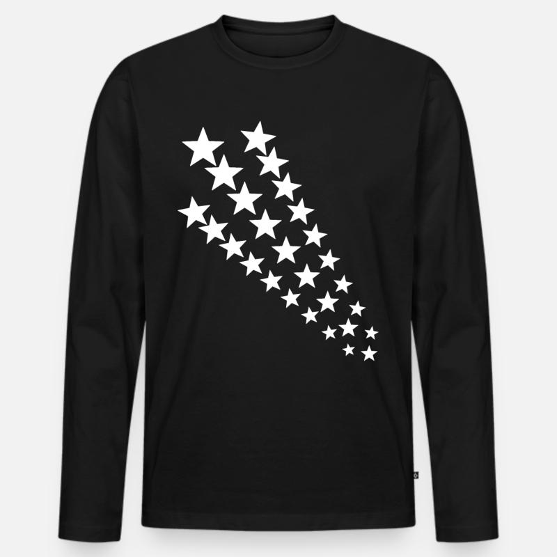 Sternenschweif In Weiss - Männer Premium Bio Langarmshirt - Schwarz