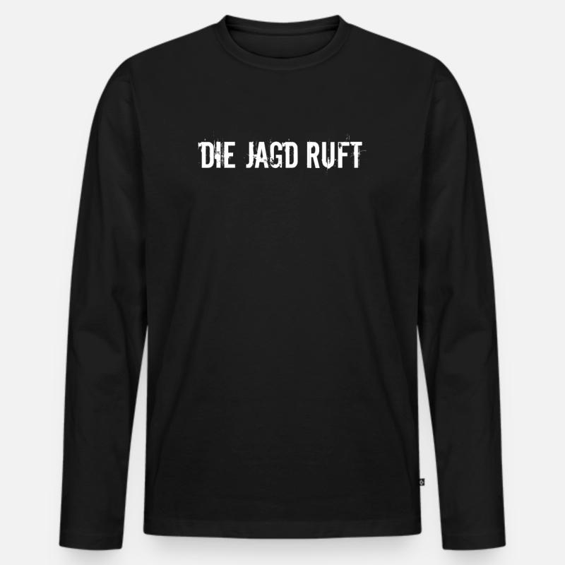 Jagd - Die Jagd ruft - Männer Premium Bio Langarmshirt - Schwarz