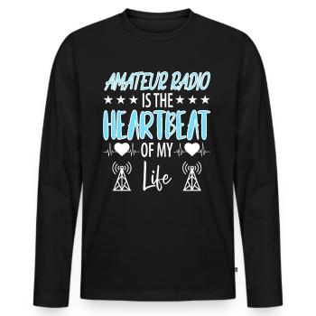 Amateurfunk Funker Funkgerät Funkamateur Vintage - Männer Premium Bio Langarmshirt - Schwarz - Vorne - Nico (187cm)