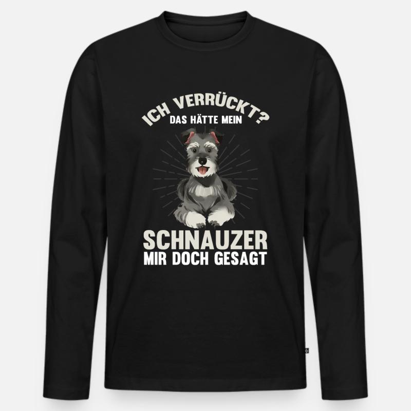 Schnauzer - Männer Premium Bio Langarmshirt - Schwarz