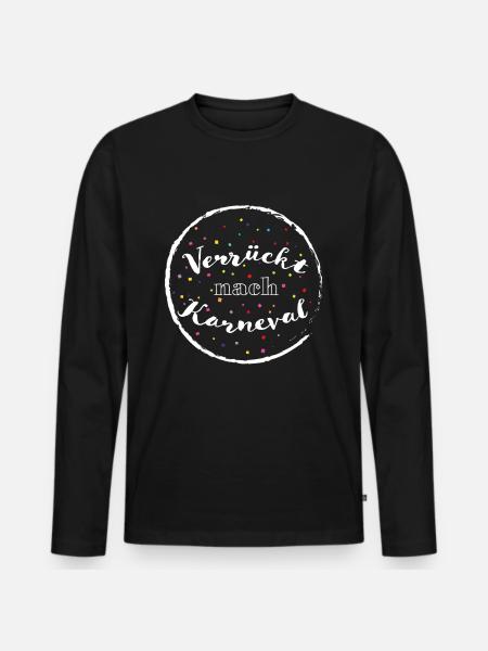 Karneval Fasching Konfetti Geschenk - Männer Premium Bio Langarmshirt - Schwarz