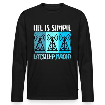 Amateurfunk Funker Funkgerät Funkamateur Vintage - Männer Premium Bio Langarmshirt - Schwarz - Vorne - Nico (187cm)
