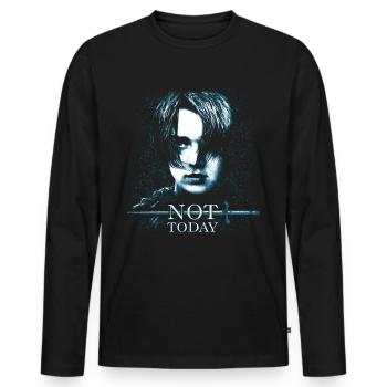 Game Of Thrones Arya Stark Not Today - Men's Premium Organic Long Sleeve Shirt - black - Front - Nico (187cm)