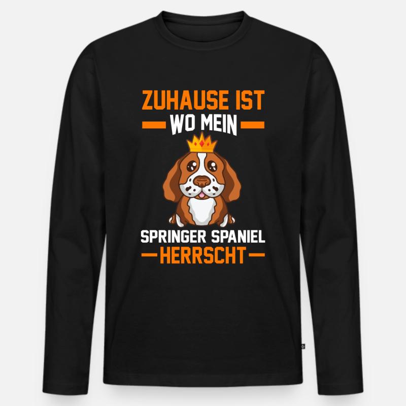 Springer Spaniel - Männer Premium Bio Langarmshirt - Schwarz