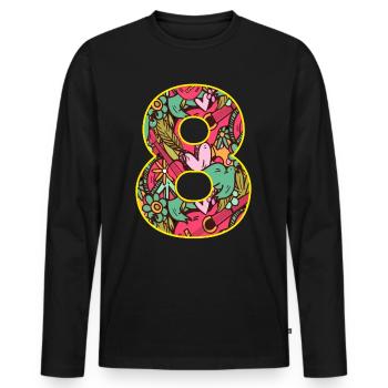 8 - T-shirt manches longues Premium bio Homme - noir - Devant - Nico (187cm)