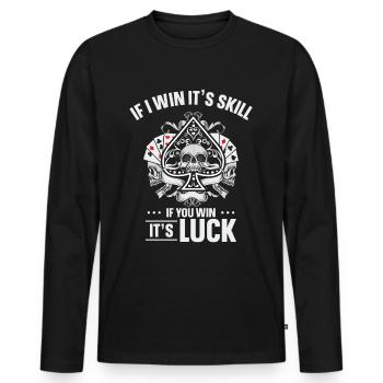 Poker Pokerface Pokertunier All In - Men's Premium Organic Long Sleeve Shirt - black - Front - Nico (187cm)